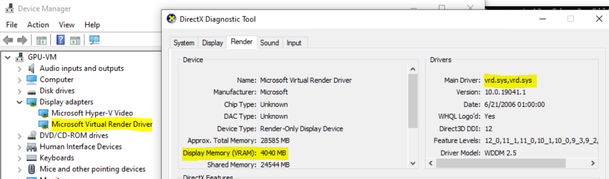 Working GPU in VM