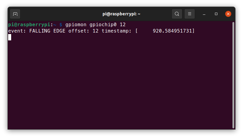 gpiomon on the RaspberryPi