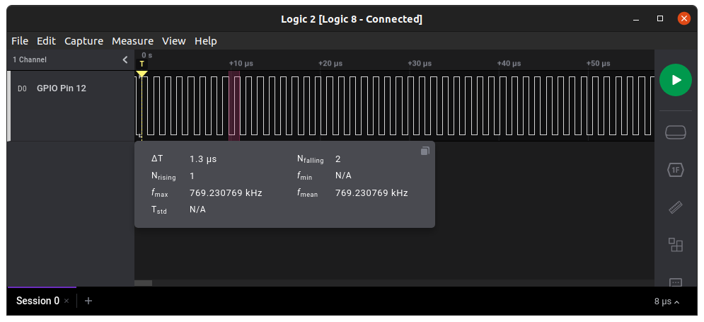 Square waveform created by the RaspberryPi